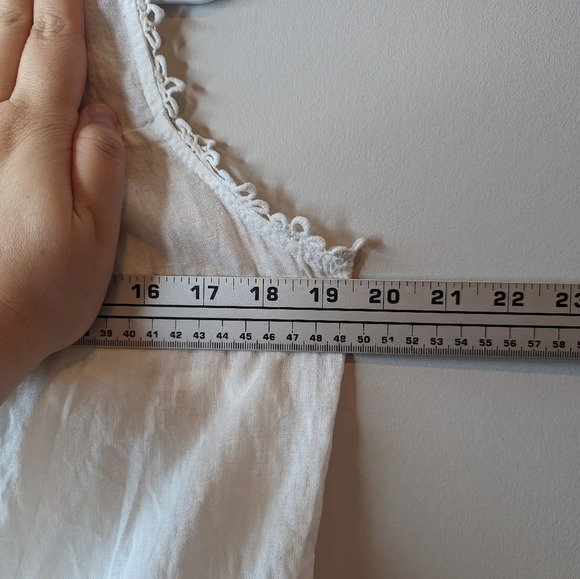 Bellambra Italian 100% Linen White Lace Detail Sleeveless Blouse Women Small - Picture 8 of 11